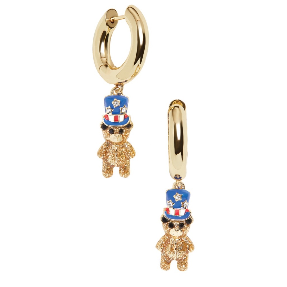 NIB BEAR-ICAN BAUBLEBAR Dream Bear Drop Earrings USA Goldtone Plated